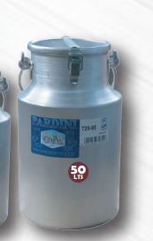 Kaluworks Pardini Aluminium Milk Can - 50 Litres with Steel Collars &amp; Base Ring