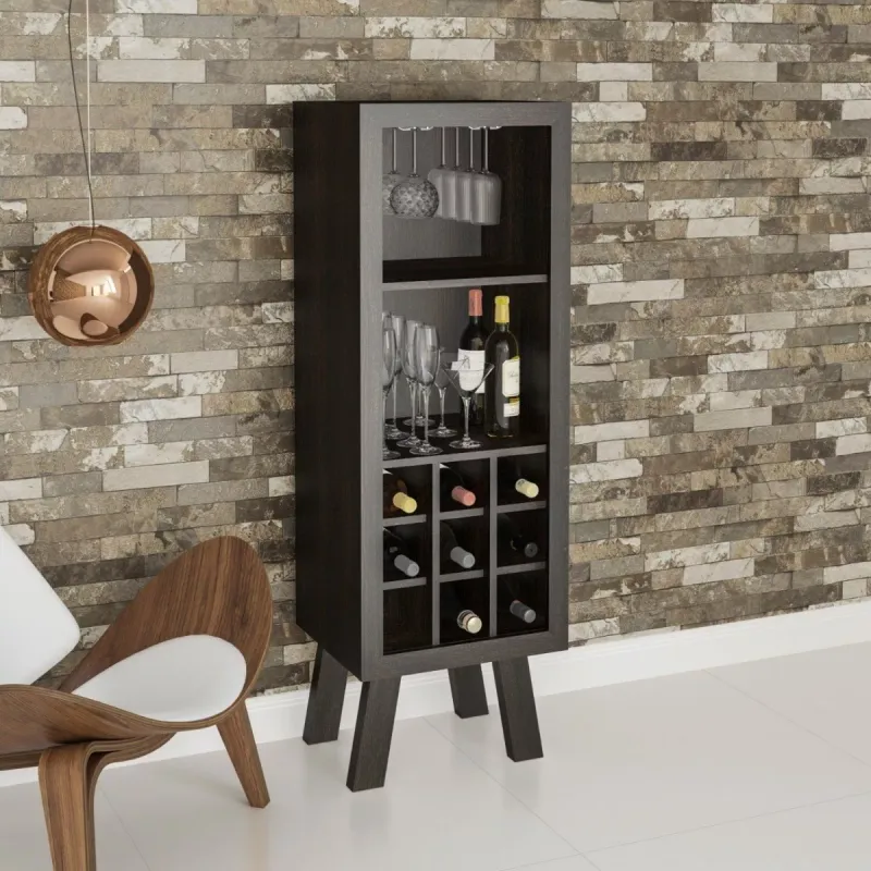 Tecnomobili Bar Wine Cellar Wine Rack Drinks Glass Holder AD5000.0002 Tobacco