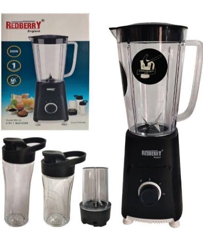Redberry 4 in 1 blender RB134 blender grinder + 2 travel drinking cups with lids