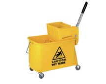 LUC024 20L Yellow Mop Bucket with Wringer and Wheels