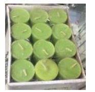 DECOR 3.5 x 5cm Apple Pillar Scented Tea Light Candles - 12pcs Pack (Model: HLC002-BL) - Aromatherapy Bliss in Every Glow