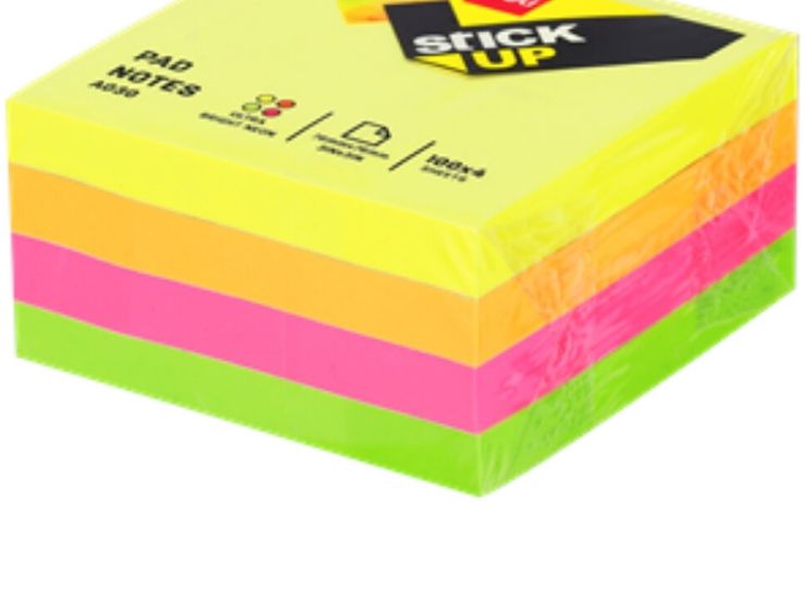 Deli A030 Neon Sticky Notes 4 COLORS X 25 SHEETS (100 SHEETS) 1 PACK