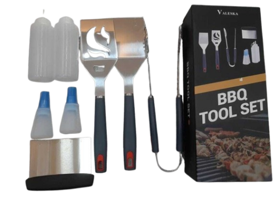 VALESKA 8pc Heavy Duty Grill Accessories for outdoor - Professional Grill Tools Set &amp; Basic BBQ Tools