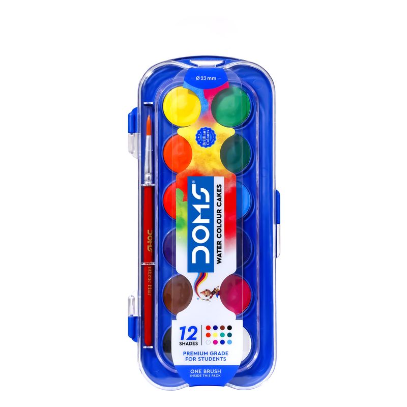DOMS Water Colour Cakes (23mm) - 12 Shades - 7427