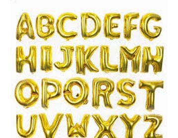 Foil balloon 16" letters A-Z in gold