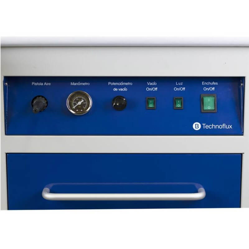 Mesa de Trabajo Metálica 1 Puesto con Aspirador y Luz Technoflux