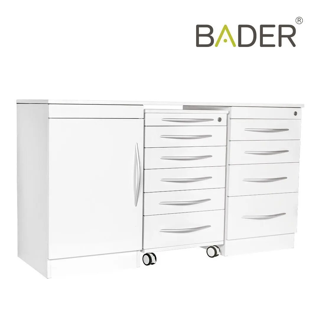 Conjunto Mobiliario Triple Módulo con Encimera, Lavabo y Grifo Automático Bader