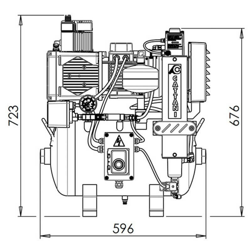 Compresor Cattani 1 Cilindro Secador de Aire 30 Litros Mod. AC100