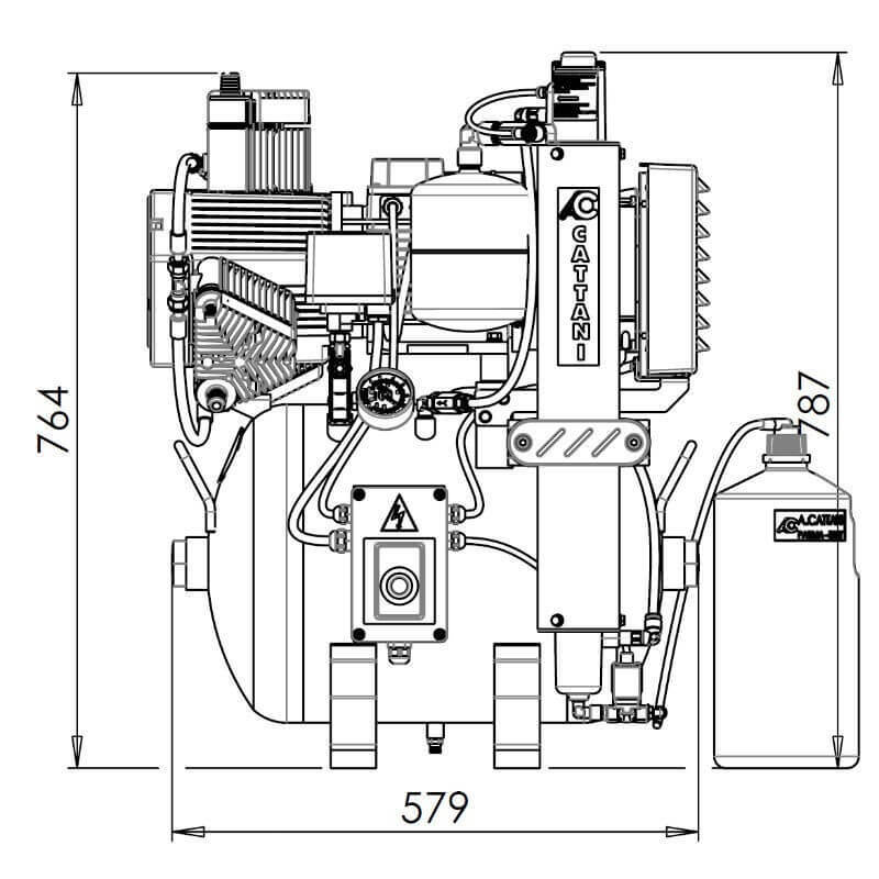 Compresor 3 Cilindros con Secador de Aire 45L Mod. AC300 Cattani