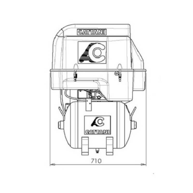 Compresor 3 Cilindros Insonorizado Secador de Aire 45L Modelo AC300Q Cattani
