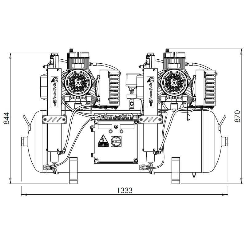 Compresor Tandem 3 Cilindros 2 Secadores de Aire 150L Mod. AC600 Cattani