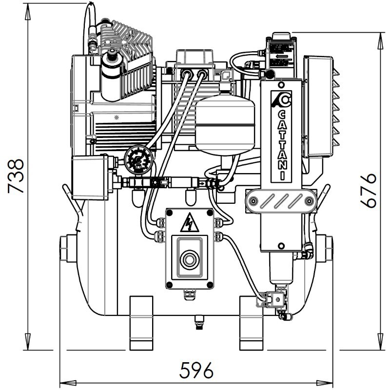 Compresor 2 Cilindros 30L con Secador de Aire Mod. AC200 Cattani