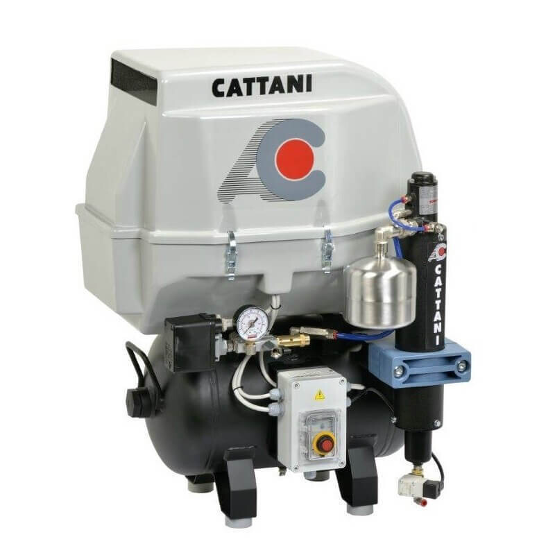Compresor 2 Cilindros Insonorizado Secador de Aire 30L. Mod. AC200Q Cattani