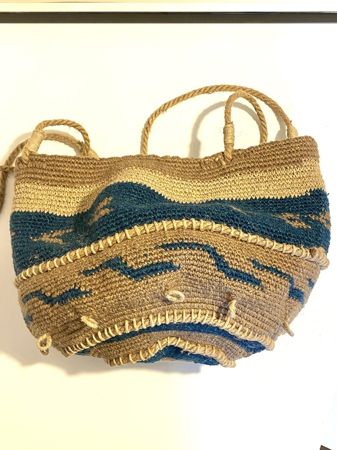 SHOPPING BAG IN YUTA LAVORATA A MANO