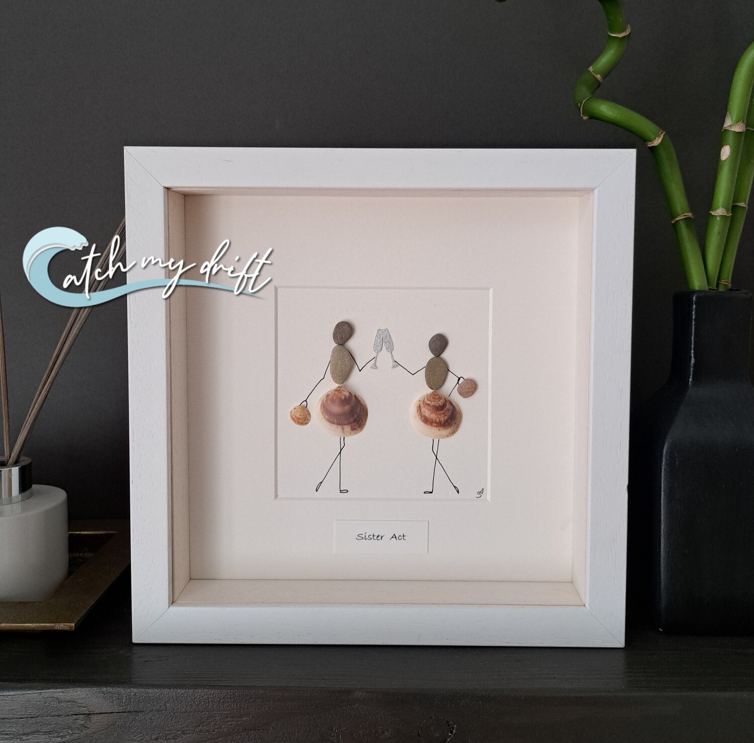 Sister Act - Irish Pebble Art - Twins - Sisters - Friends