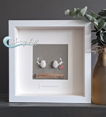 Gullfriends | 2 birds with champagne | Irish Pebble Art | Birthday | Friendship
