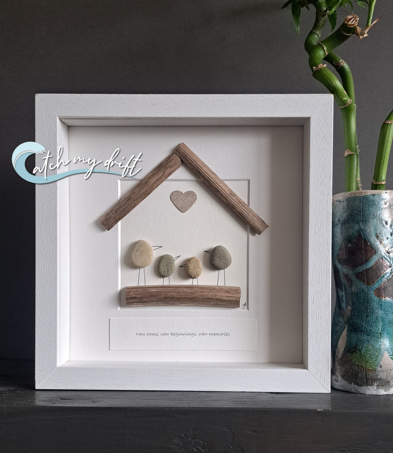 Family of 4 | Irish Pebble Art | New home | Birds of a feather