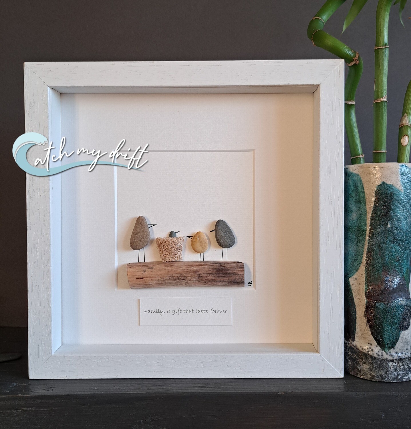 And Baby makes 4 | Irish Pebble Art | New Baby | Nursery | Christening | Family gift