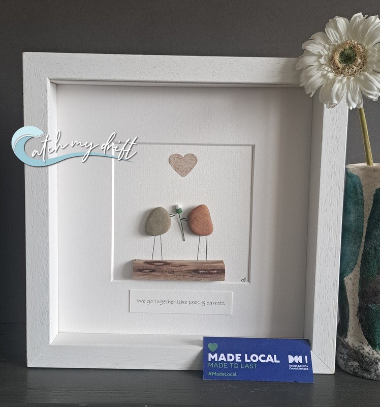 Lovebirds | Irish Pebble Art | Valentine&#39;s Gift | Engagement | Wedding | Anniversary | Birthday | Peas &amp; carrots