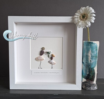 | Woman &amp; girl | Irish Pebble Art | Irish Shell Art | Birthday | Teachers gift |