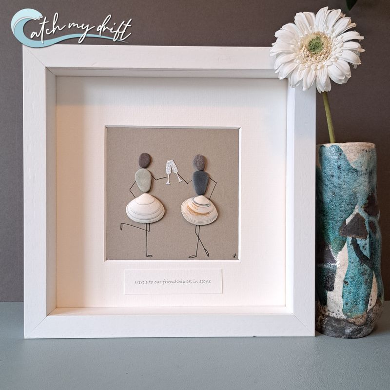 Cheers | Friendship set in stone | Irish Pebble Art | Birthday | Friends | Graduation | Sustainable gifting