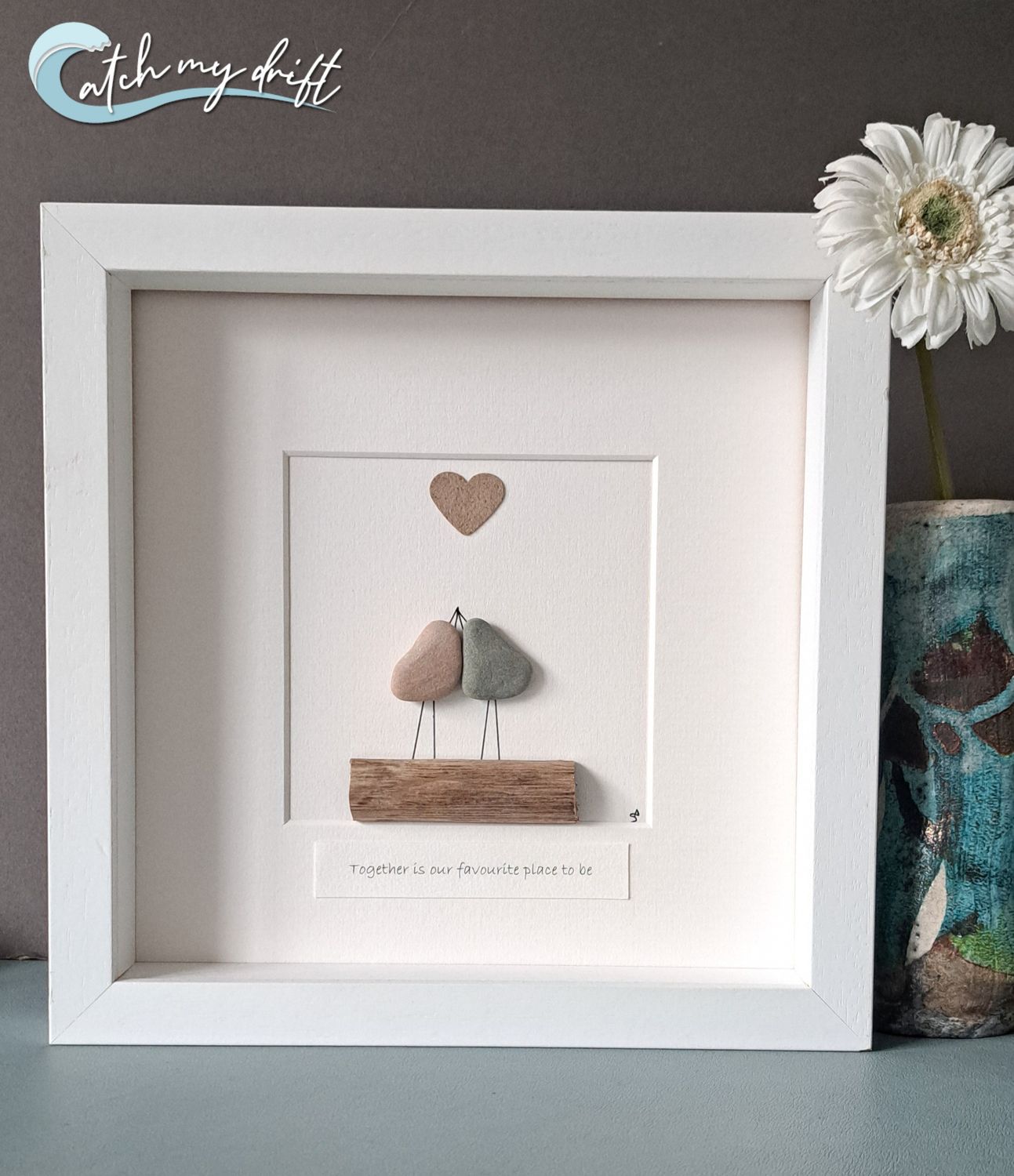 Lovebirds | Irish Pebble Art | Engagement | Birthday gift | Valentine&#39;s gift | Together is