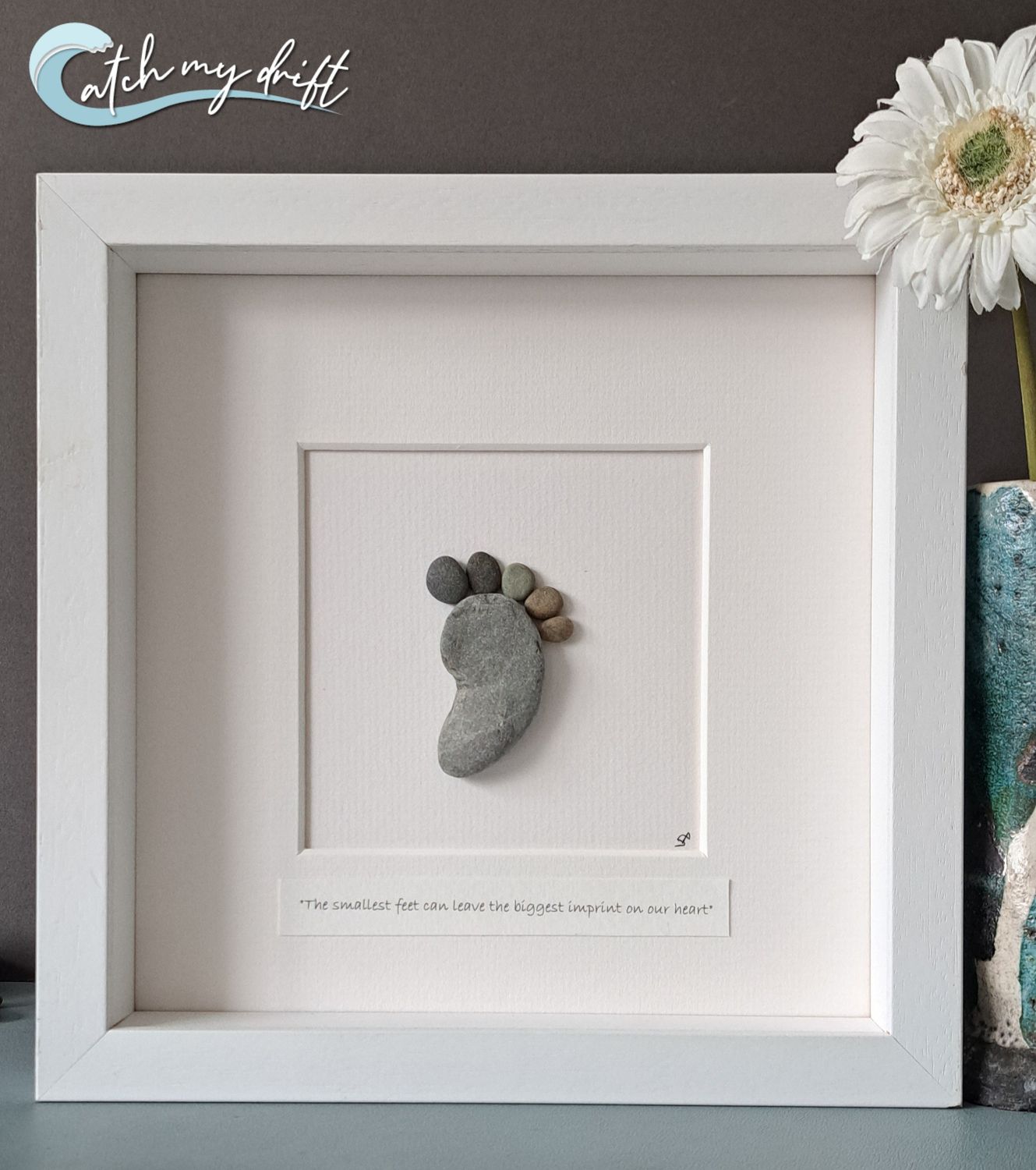 Baby Foot | Irish Pebble Art | New Baby Gift | Christening gift | Nursery