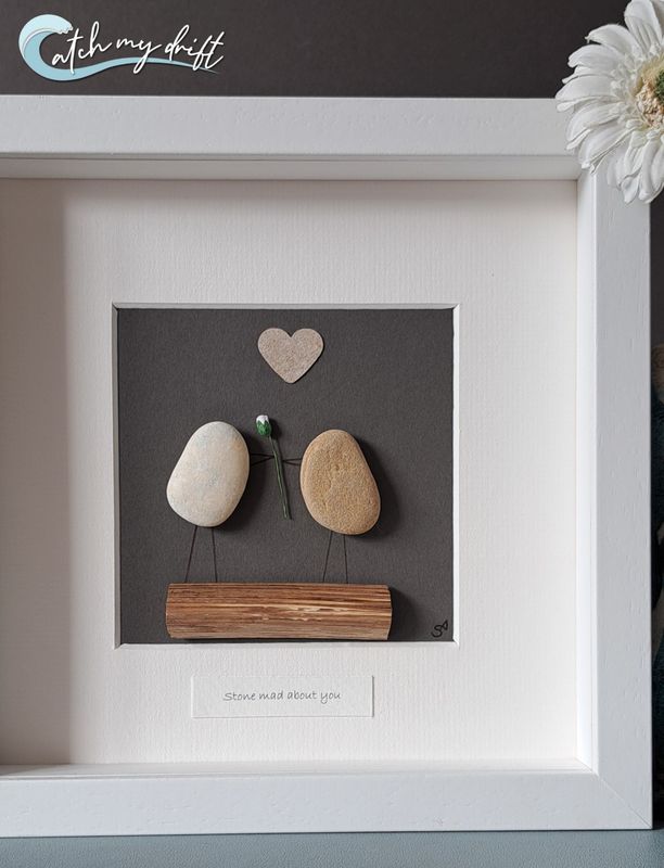 Lovebirds | Irish Pebble Art | Engagement | Birthday gift | Stone mad about you