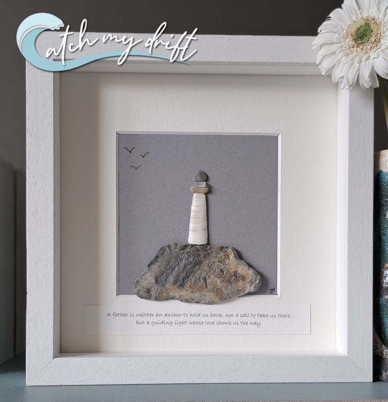 Lighthouse | Irish Pebble Art | Shell Art | Sustainable gift