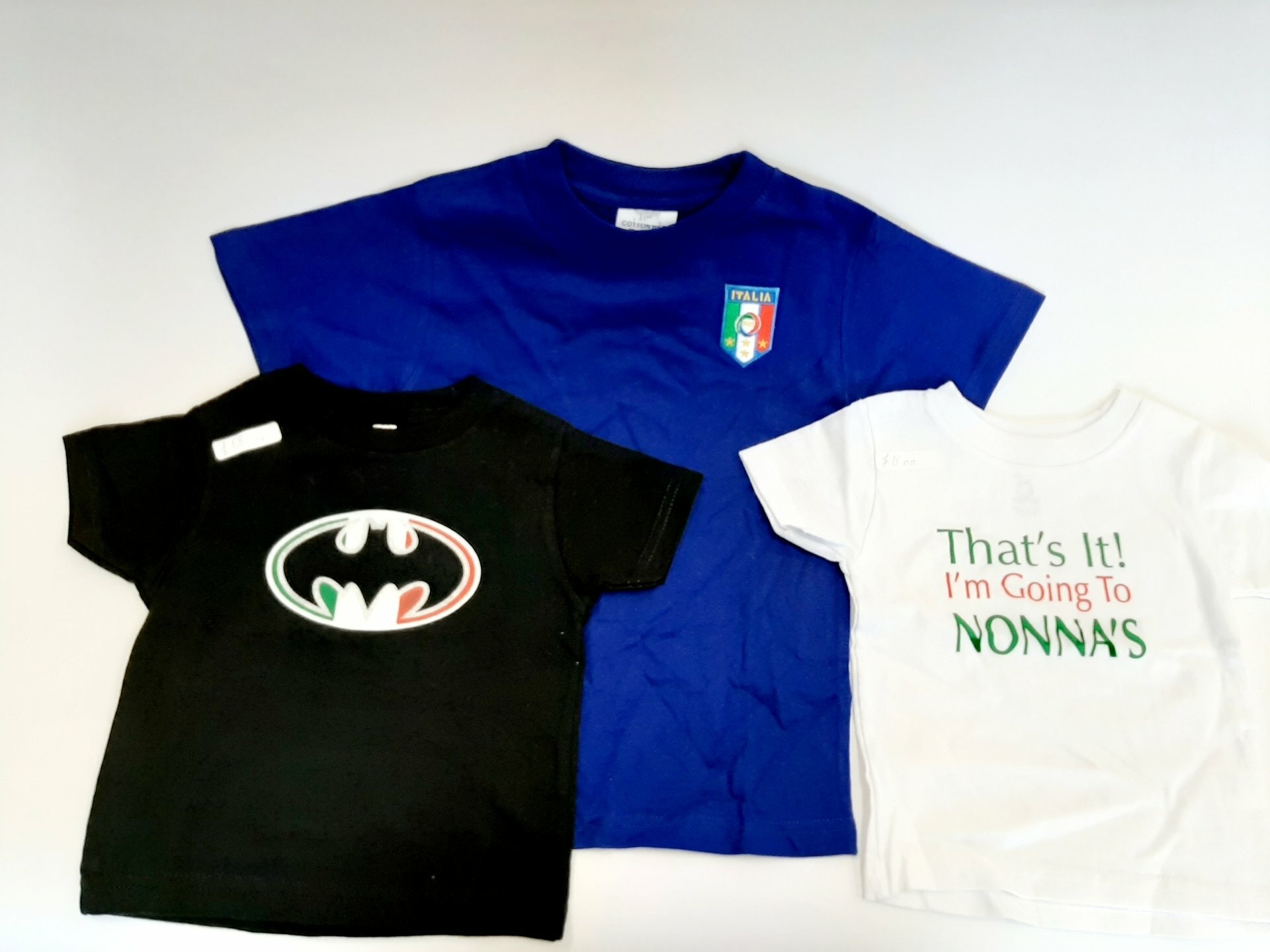 Baby bibs, infant and youth t-shirts and onesies