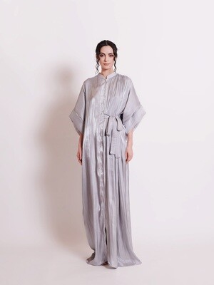SIGNATURE SHIRT DRESS - SILVER SIGNATURE SHIRT DRESS - SILVER