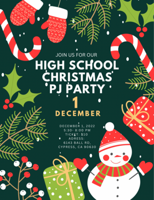 High School Christmas PJ Party