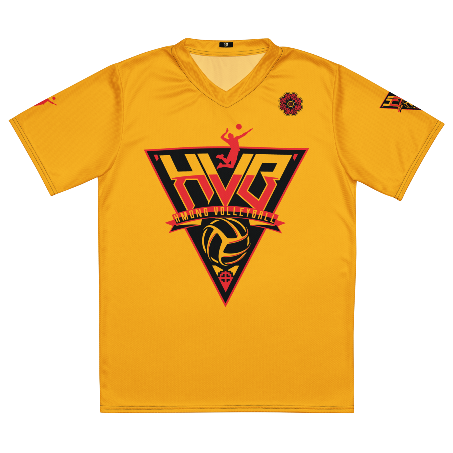 Hmong Volleyball Sports Jersey for Men &quot;CHA&quot; (Gold Edition)