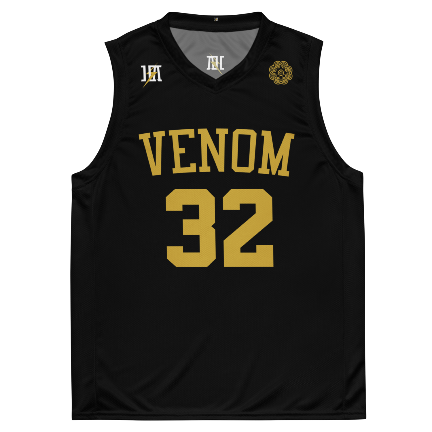 Venom Basketball Jersey &quot;MOUA #32&quot; (Black and Gold Edition)