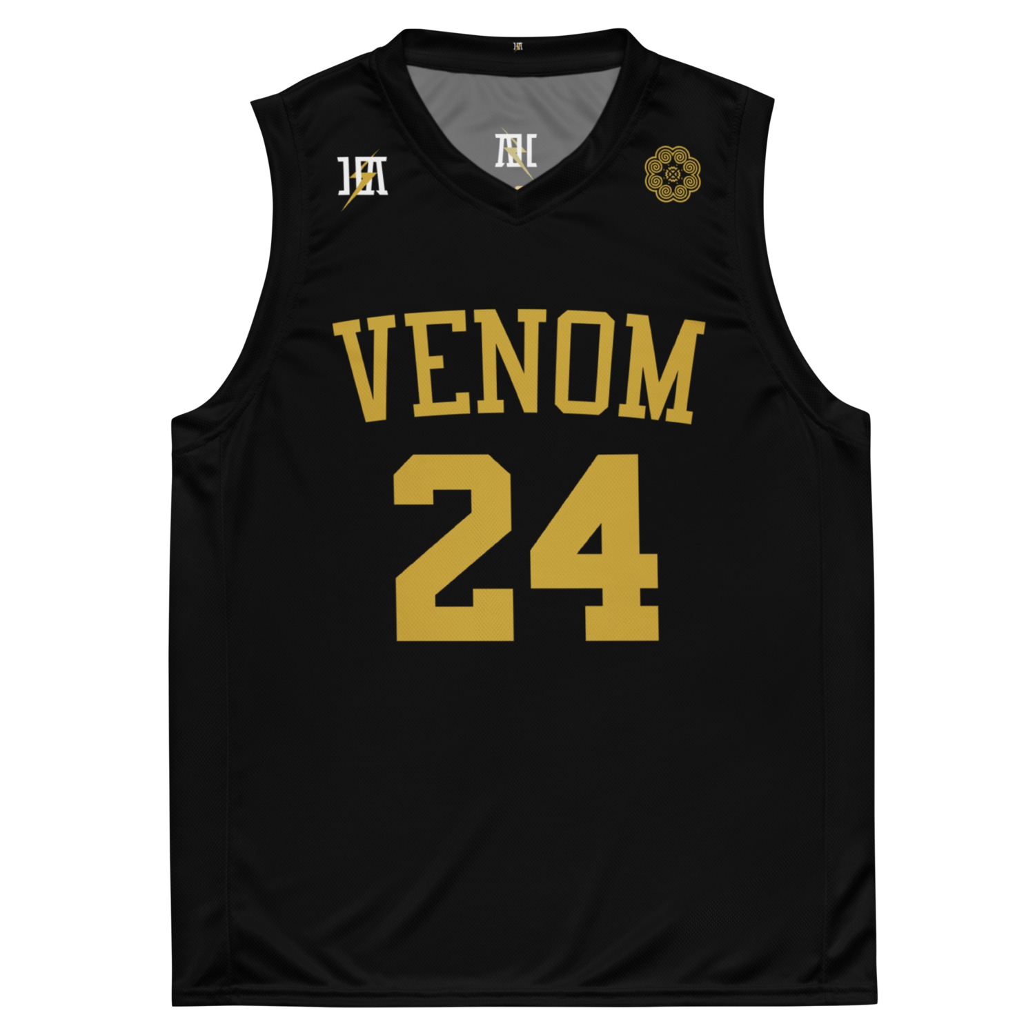 Venom Basketball Jersey &quot;XIONG #24&quot; (Black and Gold Edition)