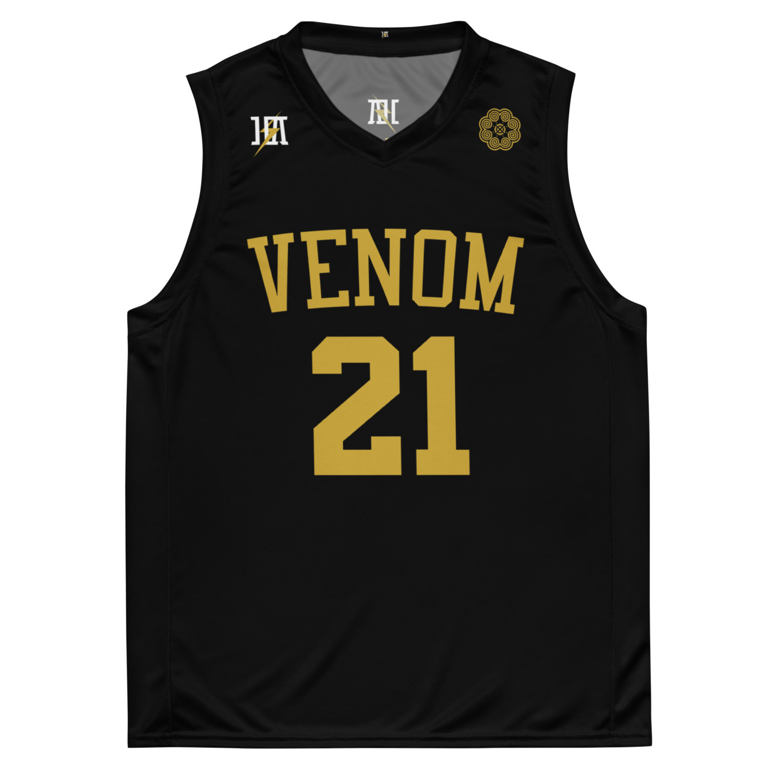 Venom Basketball Jersey &quot;VUE #21&quot; (Black and Gold Edition)