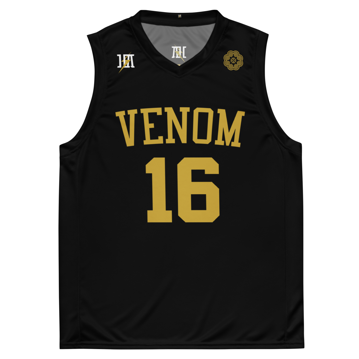 Venom Basketball Jersey &quot;LY #16&quot; (Black and Gold Edition)