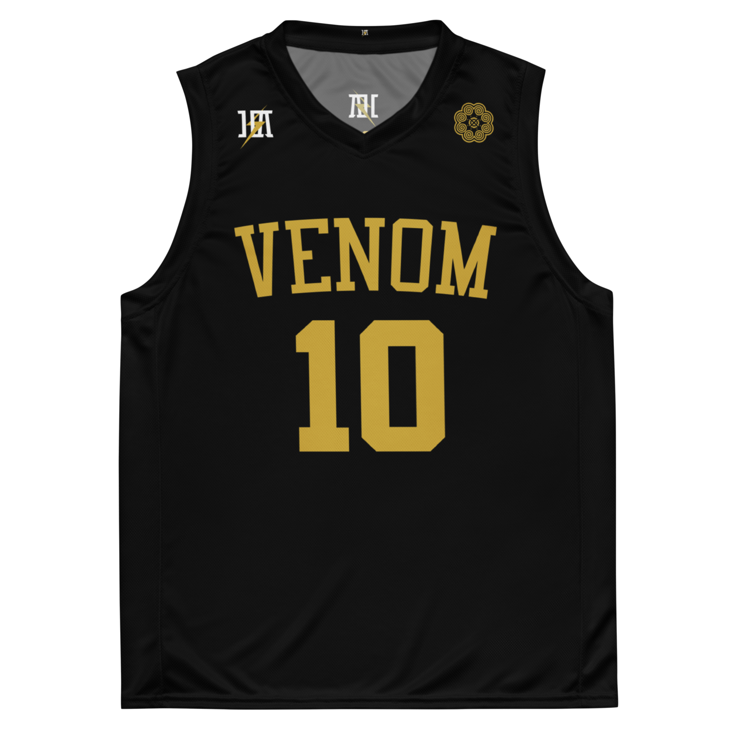 Venom Basketball Jersey &quot;XIONG #10&quot; (Black and Gold Edition)