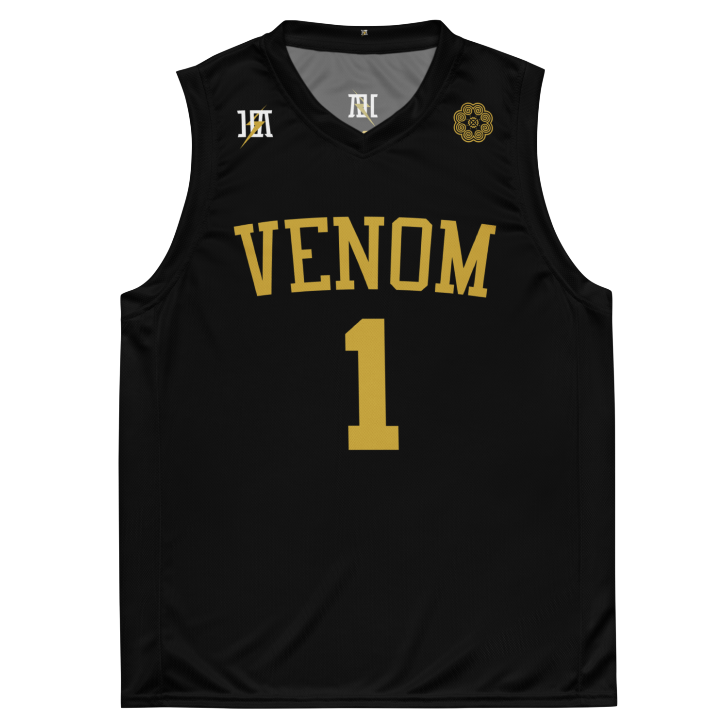 Venom Basketball Jersey &quot;XIONG #1&quot; (Black and Gold Edition)