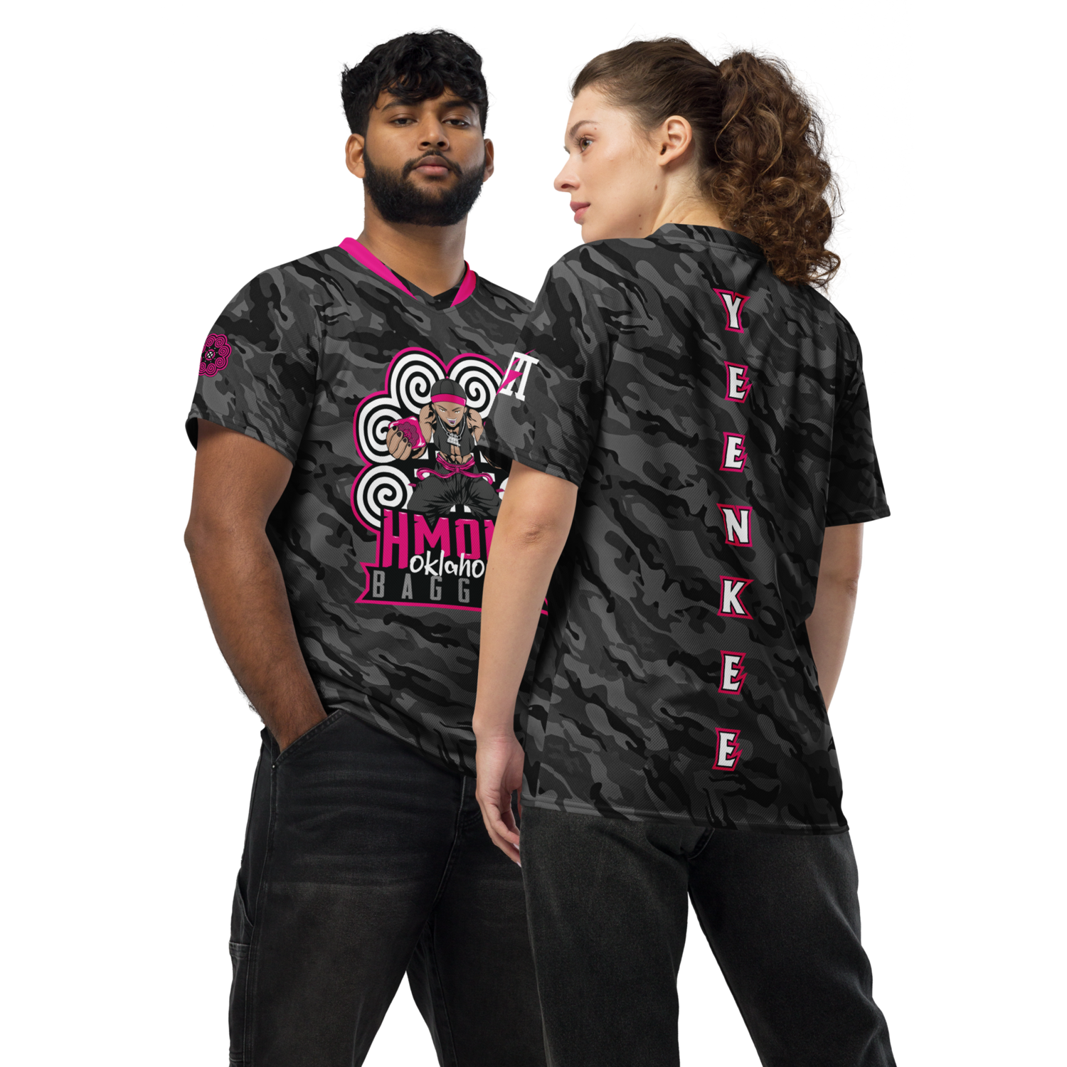 HMONG OK Cornhole Baggerz Sports Jersey for &quot;YEENKEE&quot; (PINK CAMO Edition)