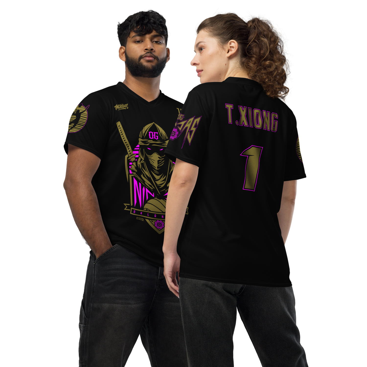 OG Ninjas Volleyball Sports Jersey &quot;T.XIONG #1&quot; (Black Edition)