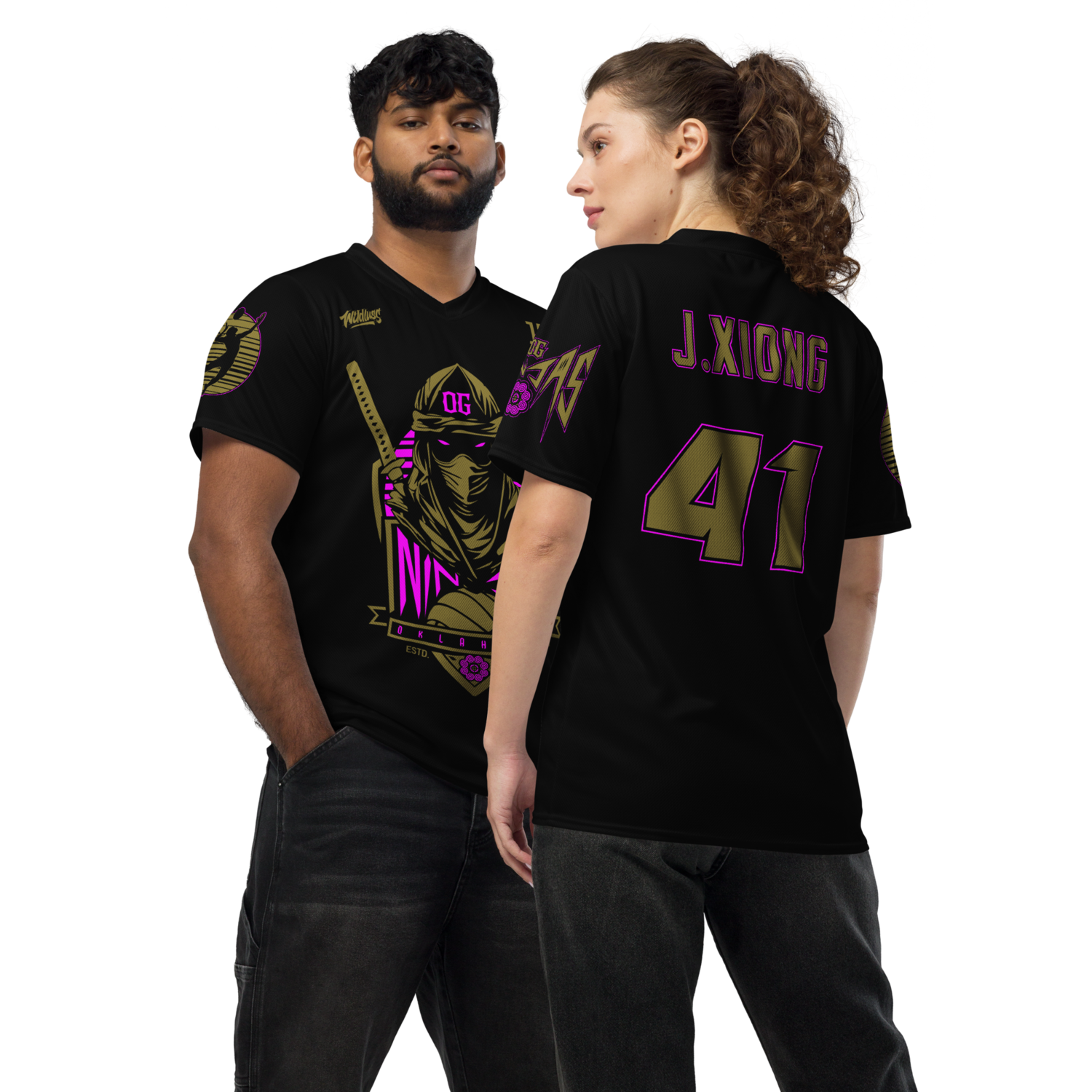 OG Ninjas Volleyball Sports Jersey &quot;J.XIONG #41&quot; (Black Edition)