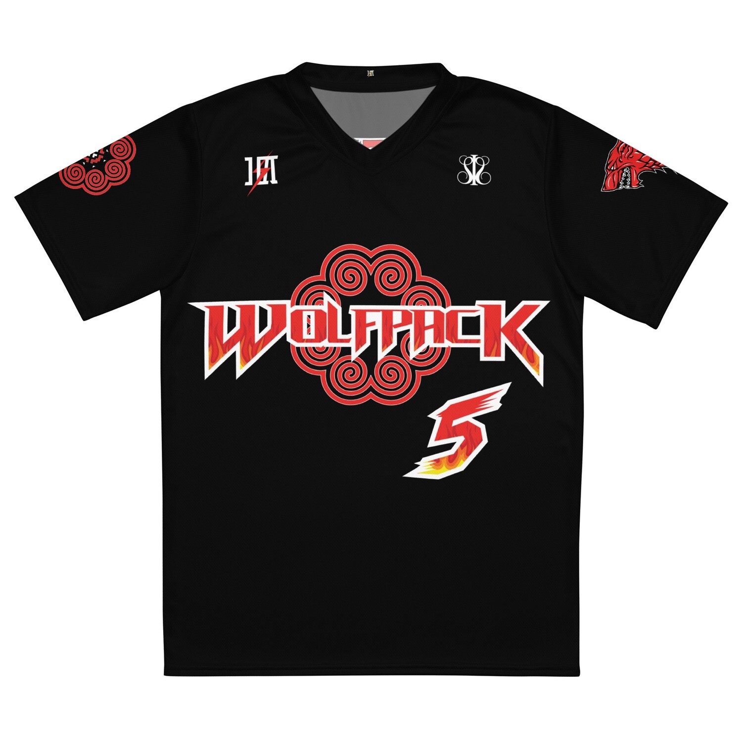 Wolfpack Cornhole Sports Jersey &quot;TITUS #5&quot; (Black X Edition)
