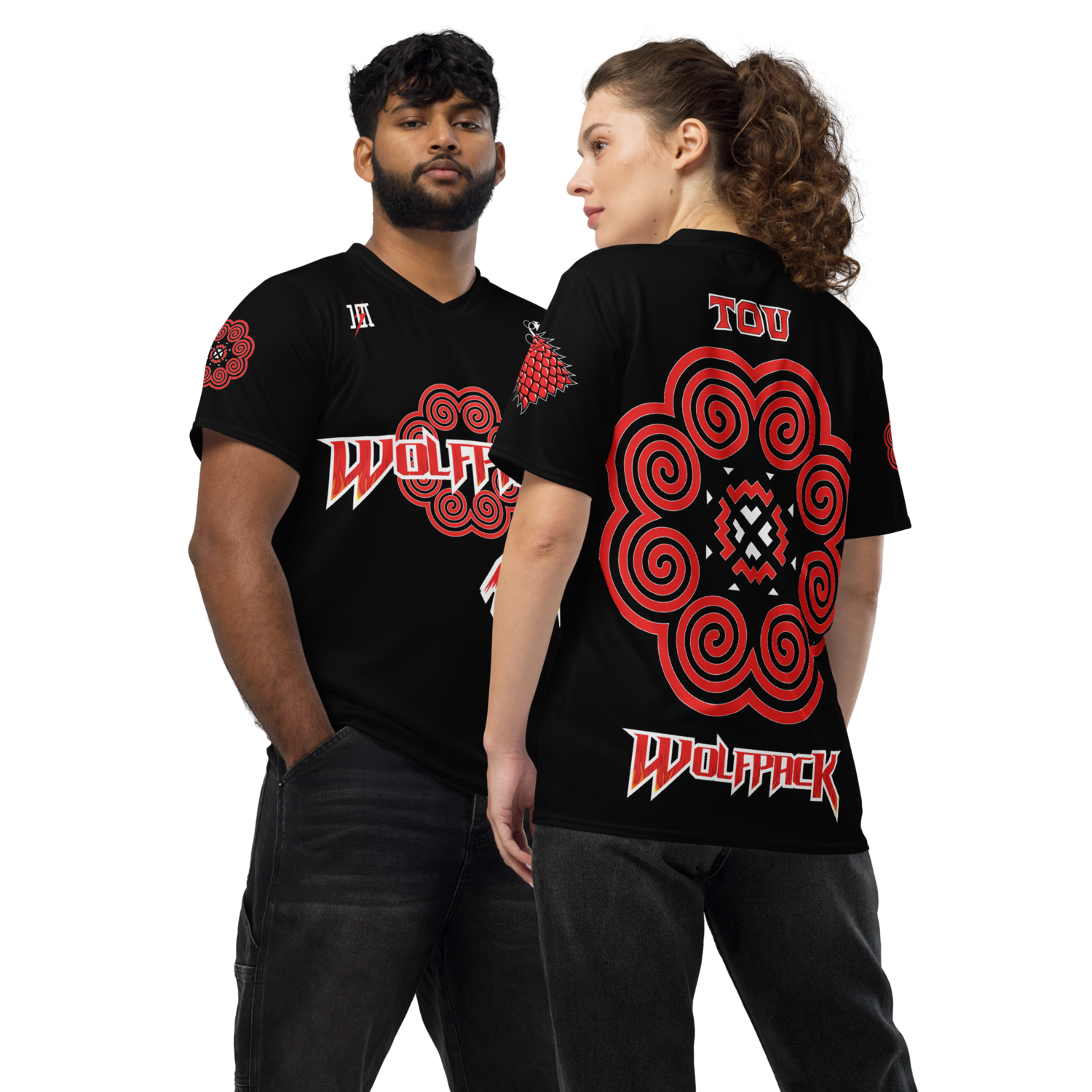 Wolfpack Cornhole Sports Jersey &quot;TOU #01&quot; (Black X Edition)