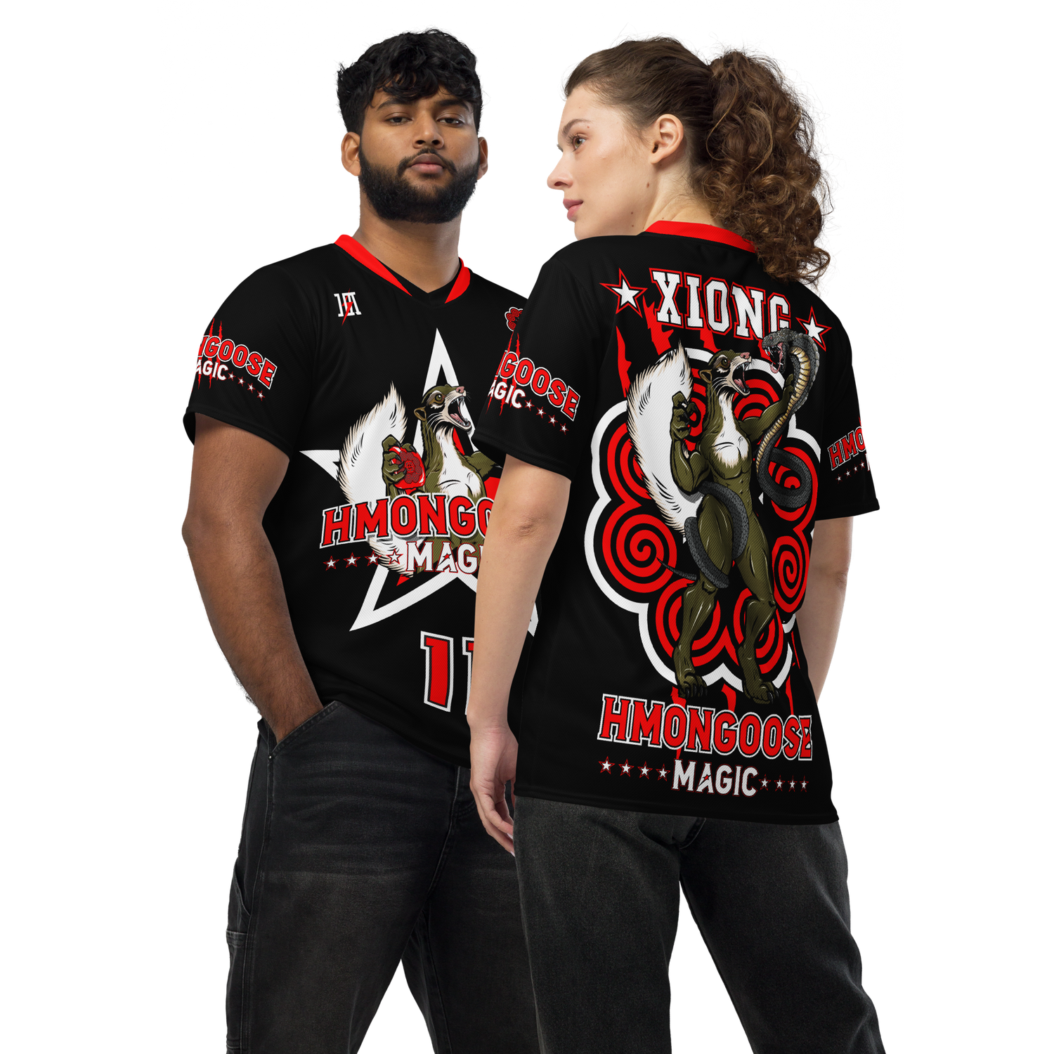 Hmongoose Magic Cornhole Sports Jersey &quot;XIONG #11&quot; (BRED Edition)