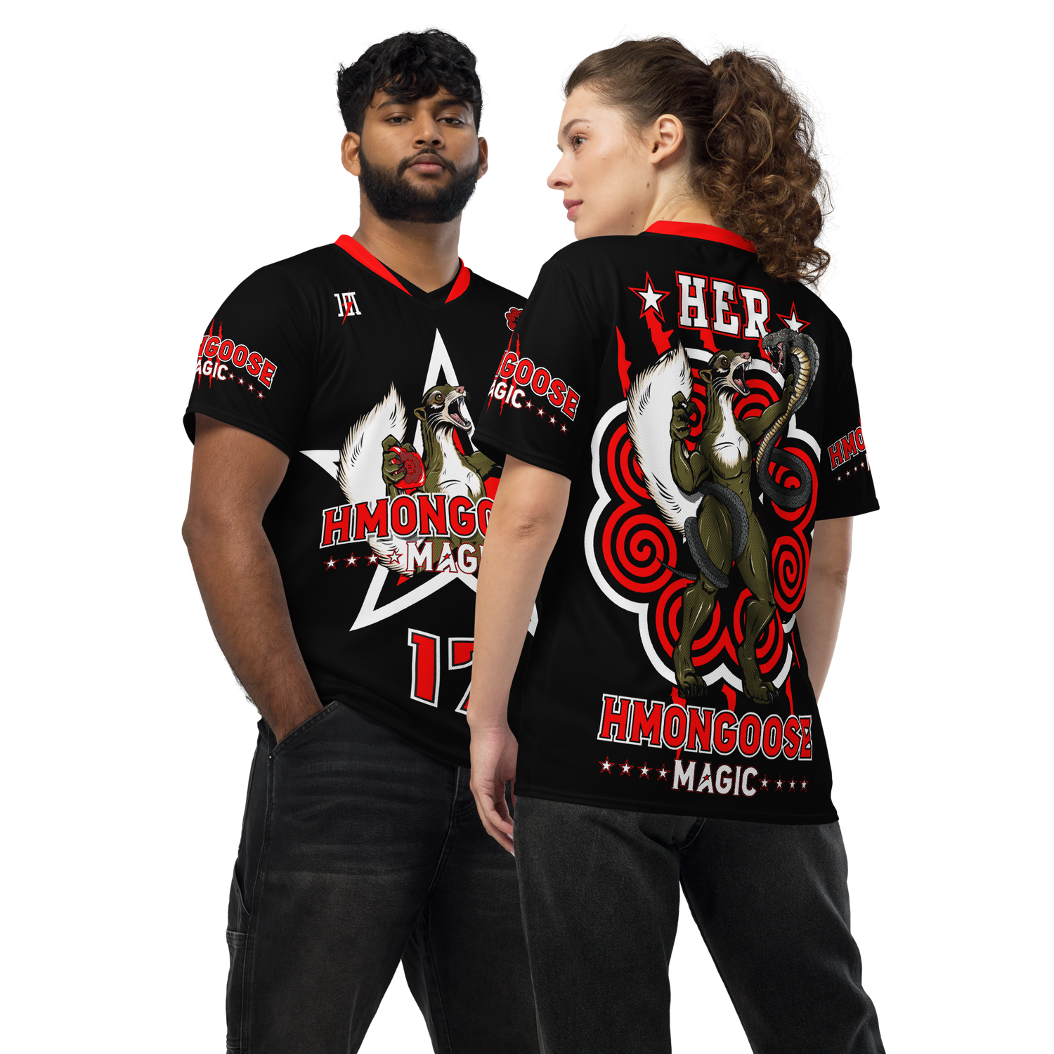 Hmongoose Magic Cornhole Sports Jersey &quot;HER #17&quot; (BRED Edition)