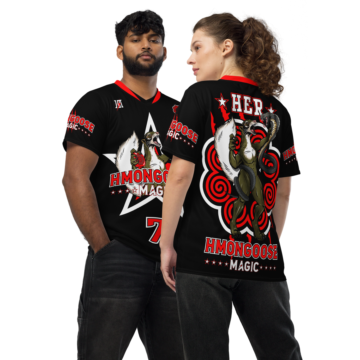 Hmongoose Magic Cornhole Sports Jersey &quot;HER #7&quot; (BRED Edition)