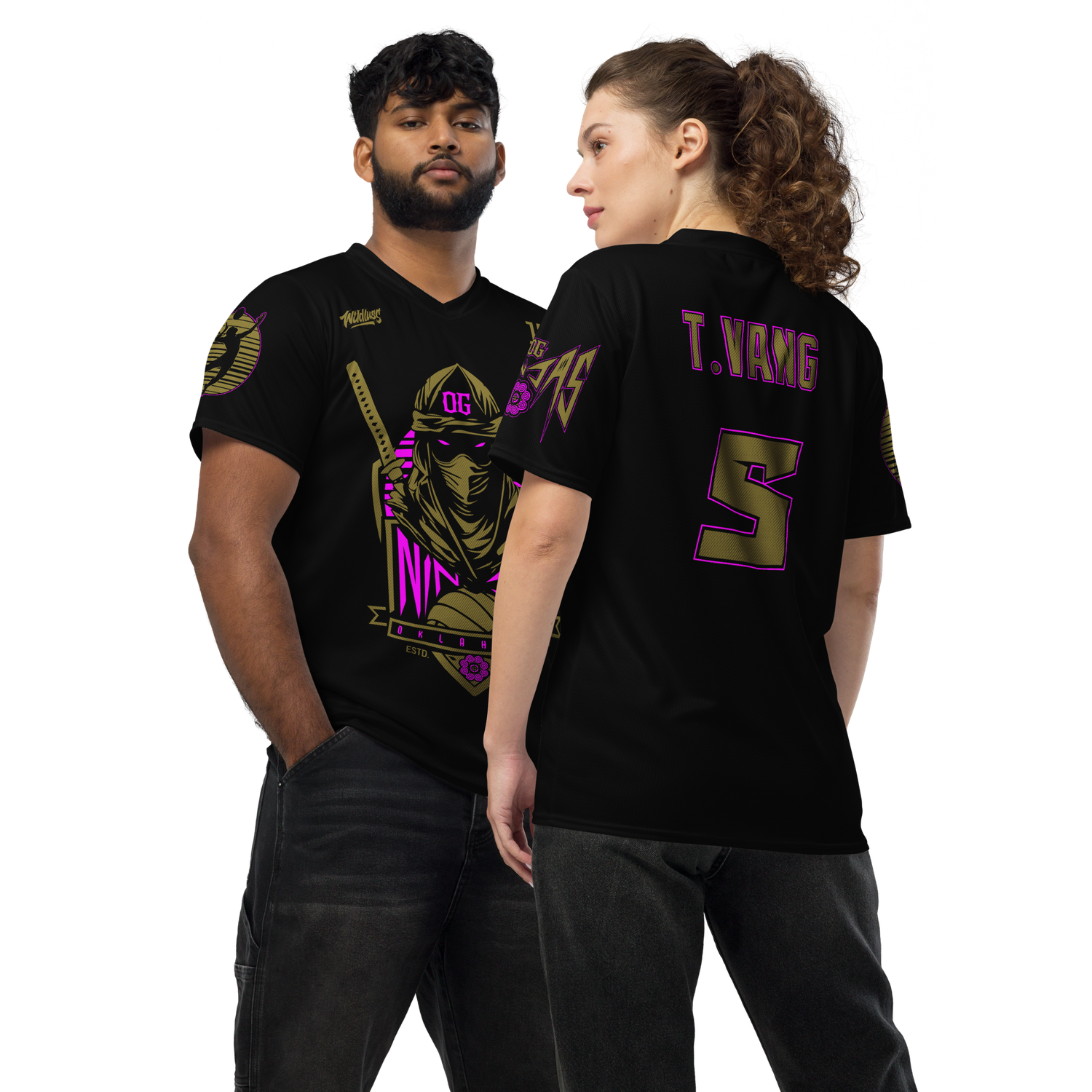 OG Ninjas Volleyball Sports Jersey &quot;T.VANG #5&quot; (Black Edition)
