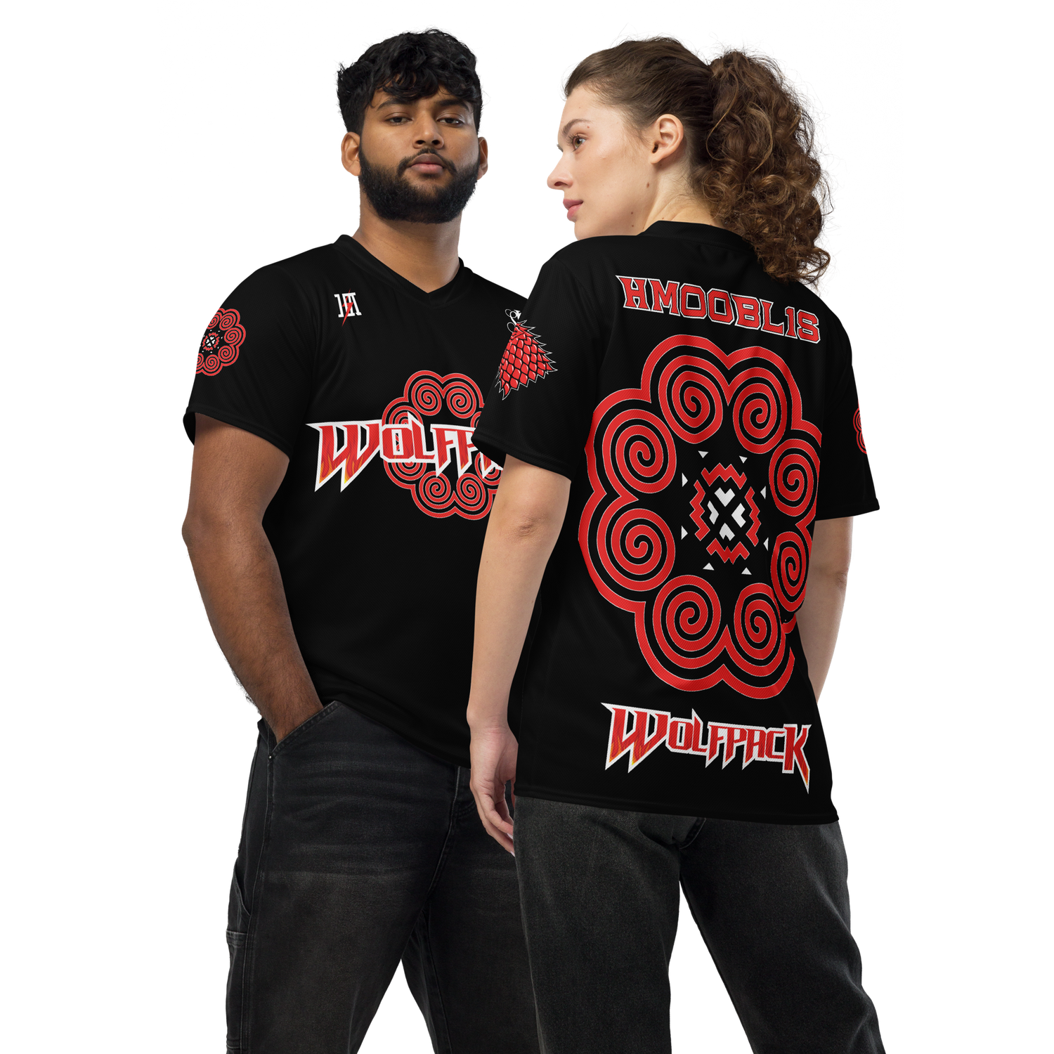 Wolfpack Cornhole Sports Jersey &quot;HMOOBL1S&quot; (Black X Edition)