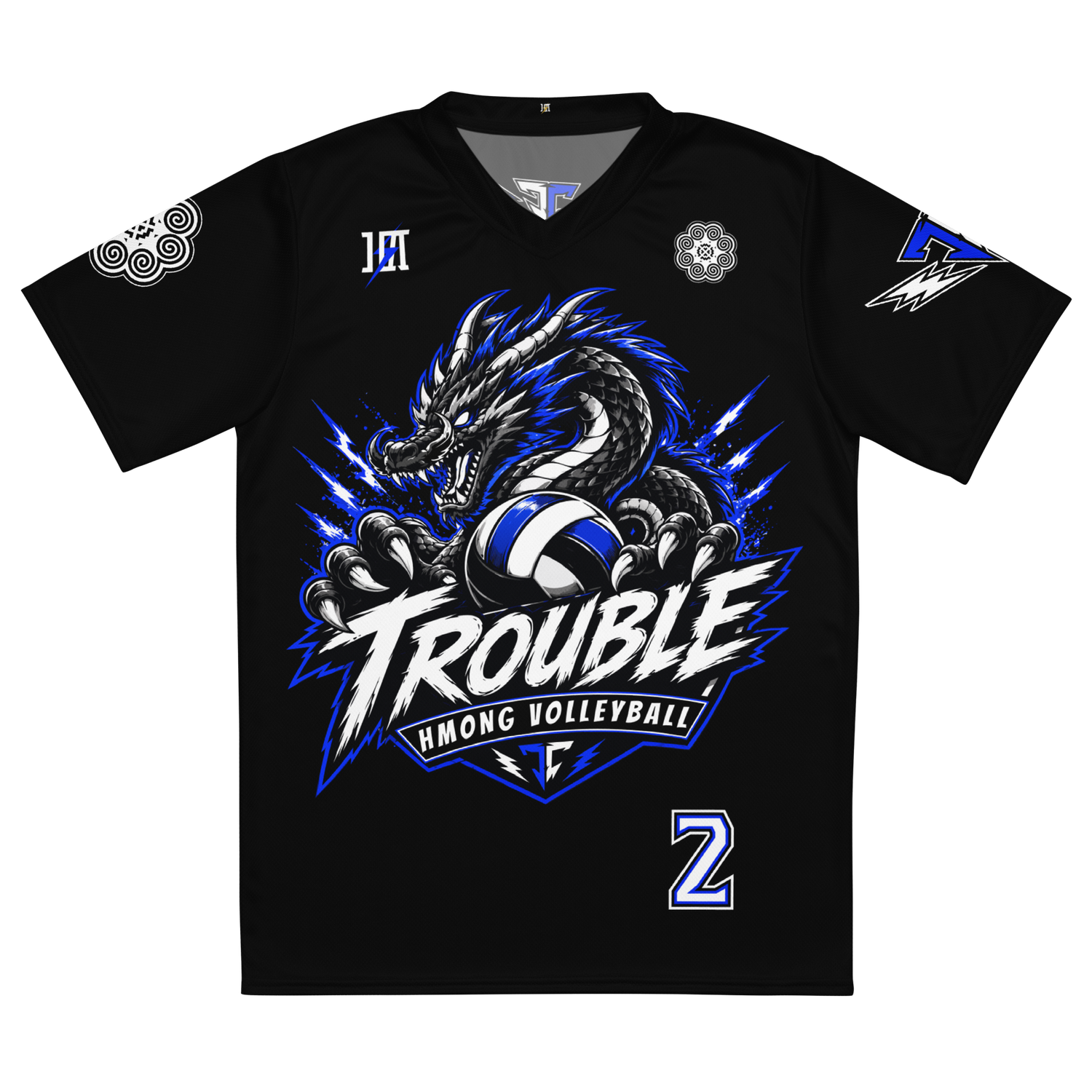 Trouble Hmong Volleyball Sports Jersey "GOOPHIDOG #2" (BLACK Edition)